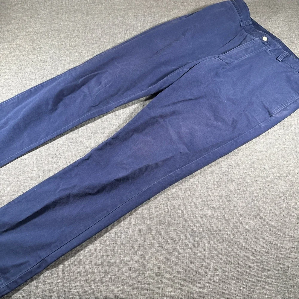 Vineyard Vines Chino Pants Mens 34x34 Navy Blue Cotton Twill 1P0131 Flat Front
